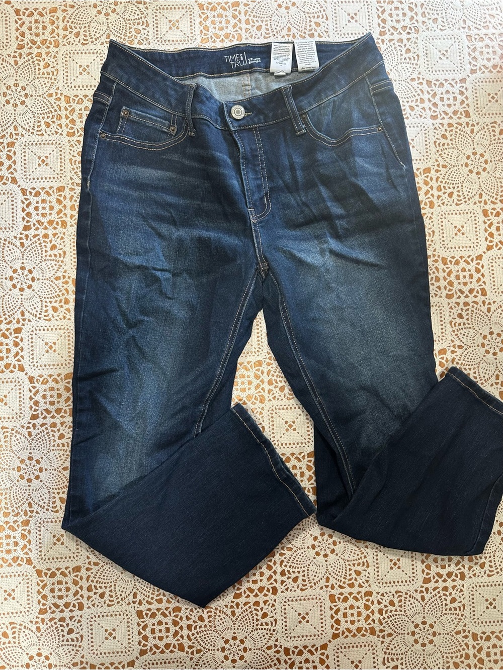Time and Tru Size 12 Petite Dark Wash Bootcut Stretch Jeans